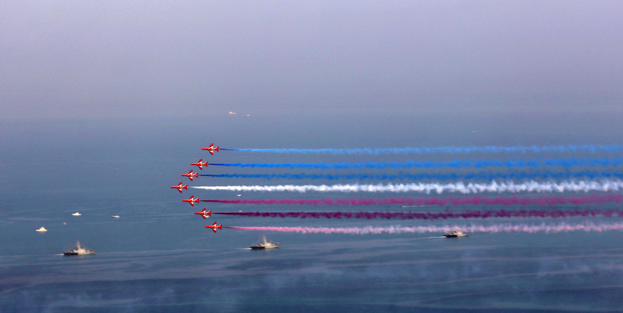 Britain's Red Arrows perform in Kuwait