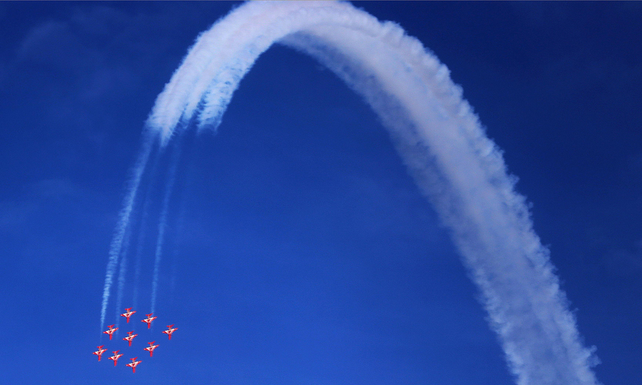 Britain's Red Arrows perform in Kuwait