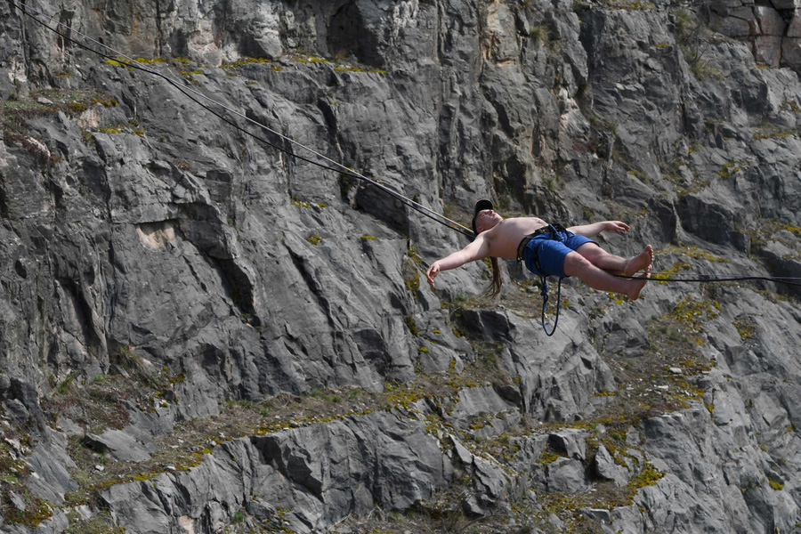 Slackline festival held in the Czech Republic