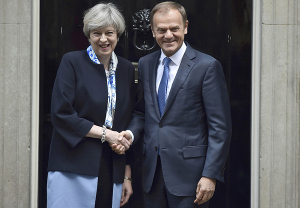 British PM May, EU's Tusk meet on Brexit, talks positive on both sides