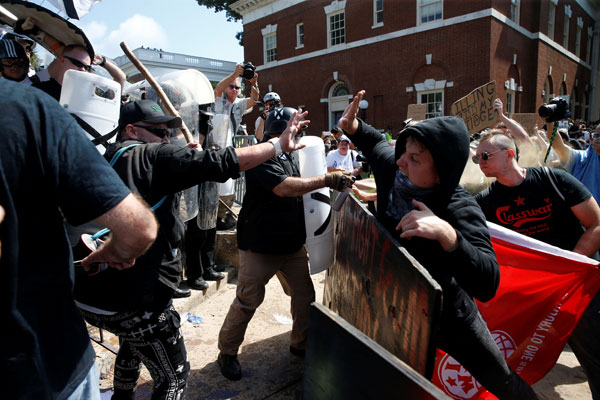 Protesters clash again in Virginia city ahead of white nationalist rally