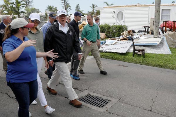 Trump arrives in storm-hit Florida, 3.1 million without power