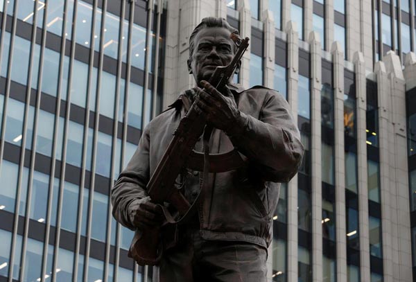 Russia unveils monument to designer of iconic AK-47 rifle