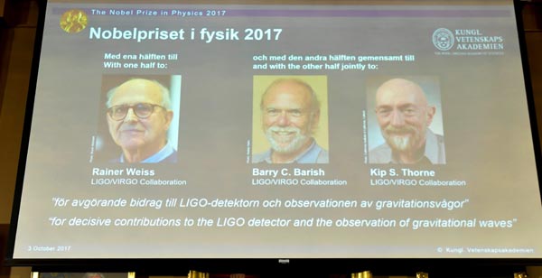 Three scientists share 2017 Nobel Prize in Physics