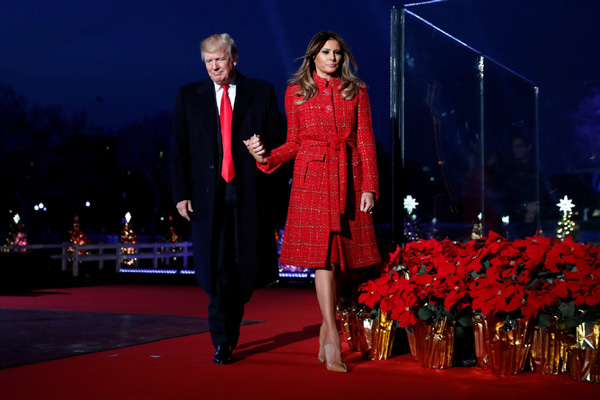 The Trumps participate in the National Christmas Tree lighting ceremony