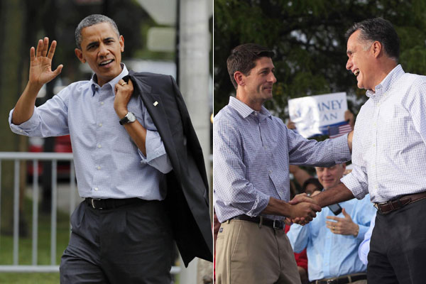 In new role, Ryan faces Obama in Iowa