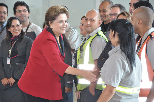 Brazilian President at opening ceremony of new terminal at Sao Paulo International Airport