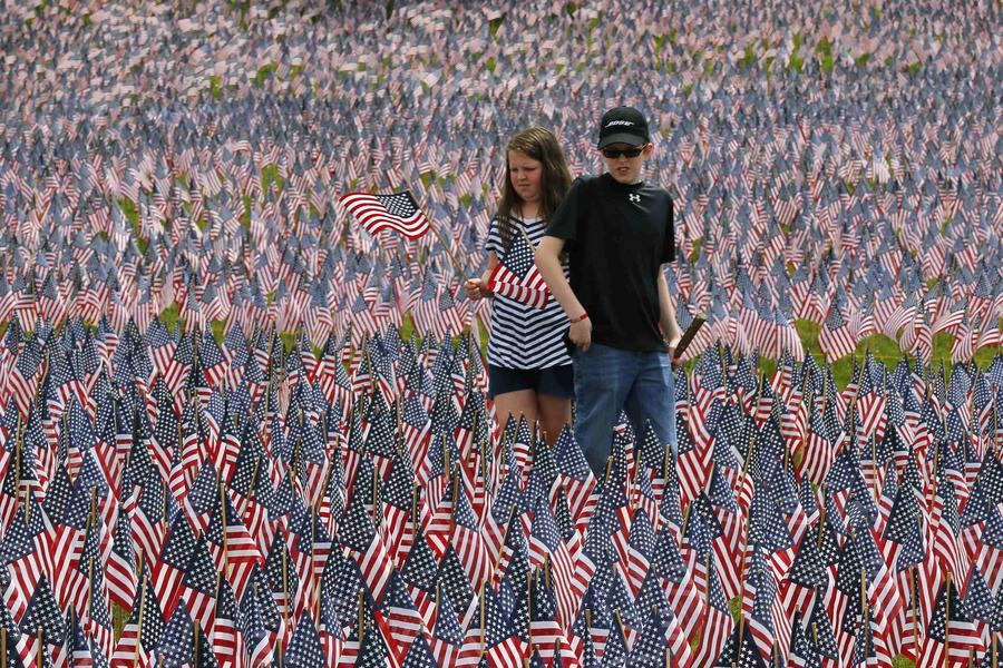 37,000 US flags planted in Boston Common for Memorial Day