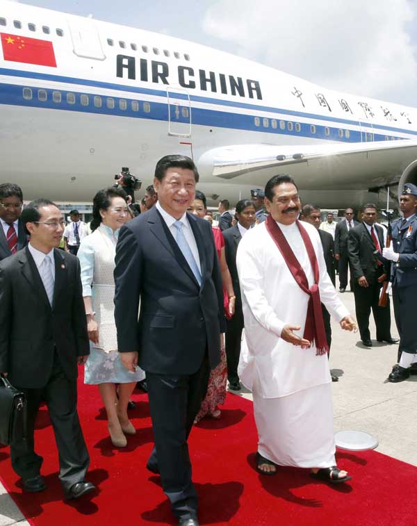 Xi arrives in Sri Lanka for state visit
