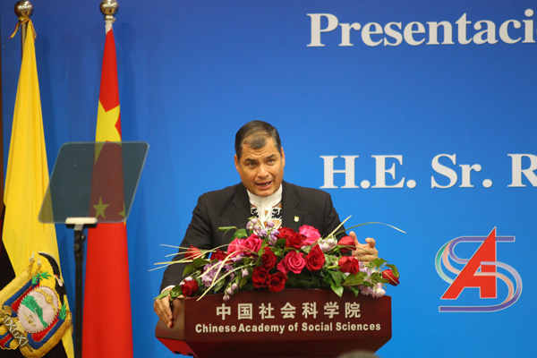 Ecuador president finds audience in China