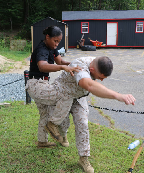 US Marine Corps soldiers demonstrate martial arts