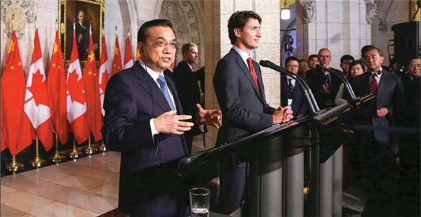 Li, Trudeau get ball rolling on free-trade deal