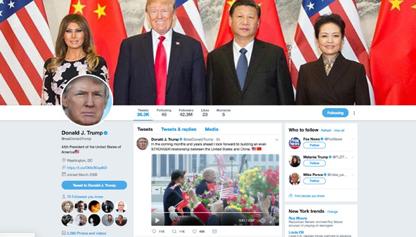 Trump tweets about building 'STRONGER' US-China relationship