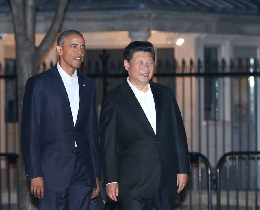Xi, Obama go tieless to untie various issues at private dinner