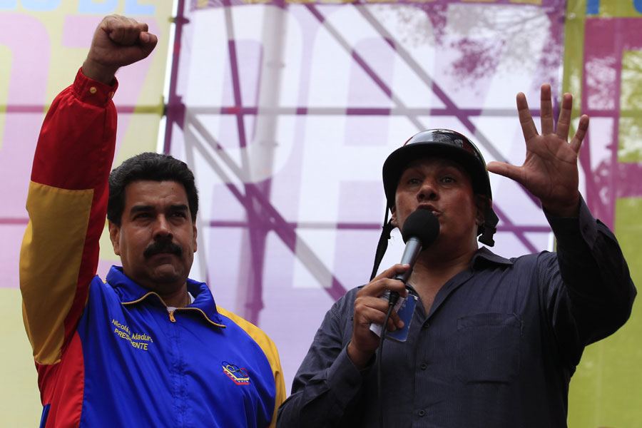 Motorcyclist rally supporting Venezuela's President Maduro