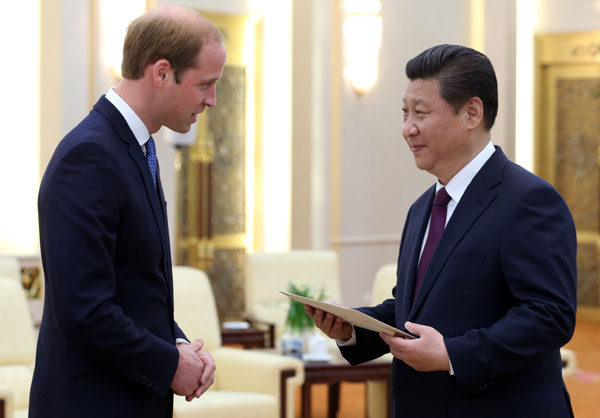 Xi gets royal invitation to visit UK during meeting Prince William