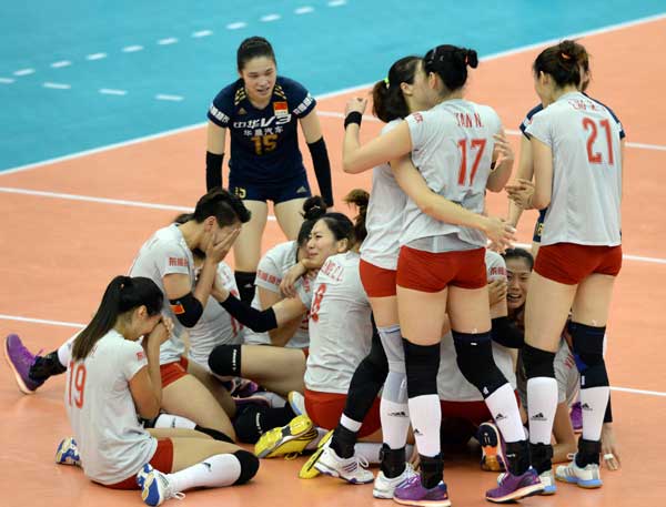 China beats Russia in 4 sets at volleyball World Cup