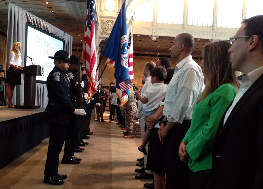 Naturalization ceremony at New York Public Library