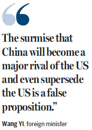 Wang: China won't be a rival to US