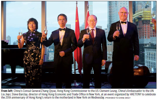 Hong Kong's 20th marked on 2 coasts