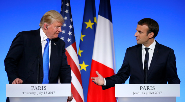 Xi features at Trump-Macron talk