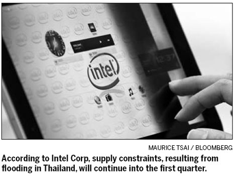Intel cuts fourth-quarter sales forecast on hard drive shortage