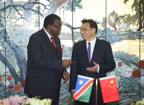 Premier Li meets with Namibia's Prime Minister