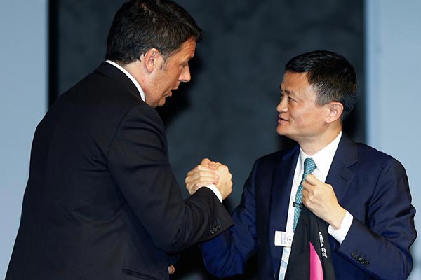 Jack Ma toasts wine with Italy's prime minister
