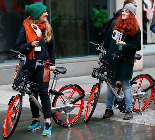 Mobike rolls out cycles in London