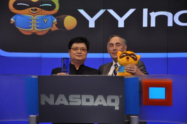 YY Inc rings The NASDAQ Stock Market opening bell