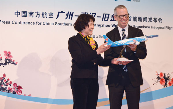 New flight links SF with Wuhan, Guangzhou
