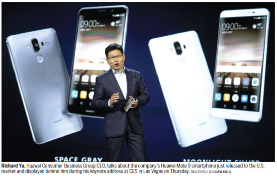 With phone in US, Huawei touts Western deals
