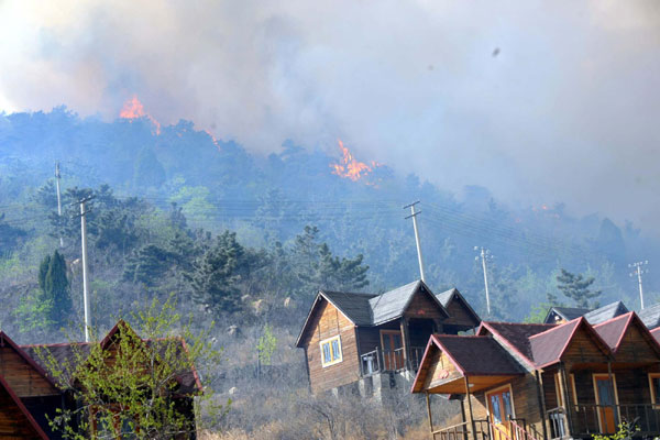 Fire put out before reaching Mount Tai
