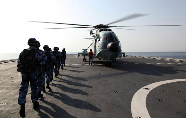 Special troop get shooting training in Gulf of Aden