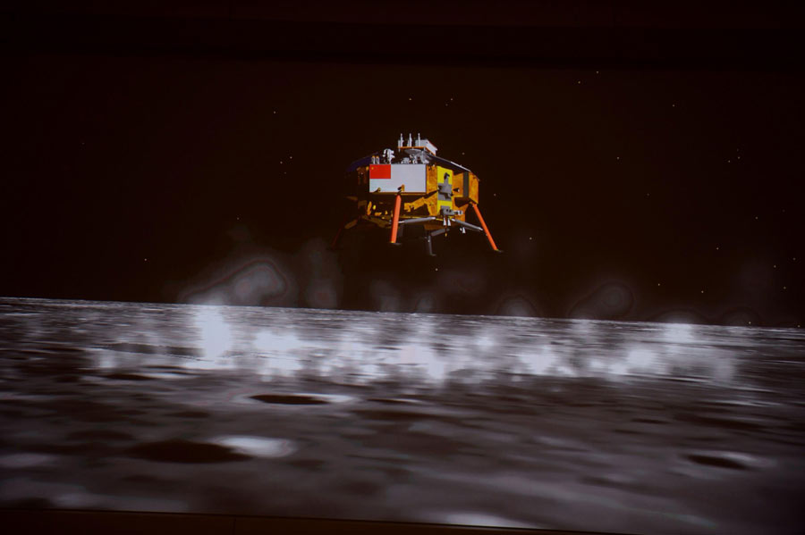 Illustration: Chang'e-3 soft-lands on moon