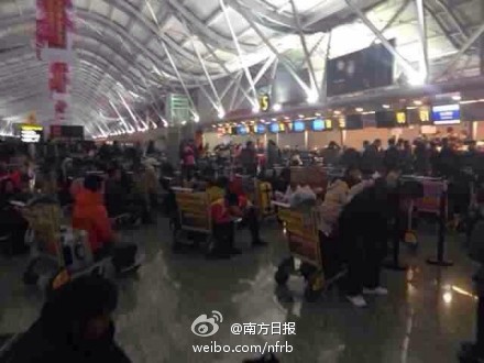 Airport riot mars end of China's new year holiday