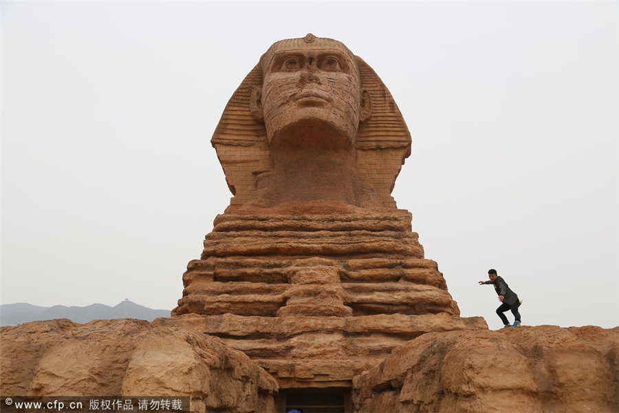 'Egyptian sphinx' built for film shoot in North China