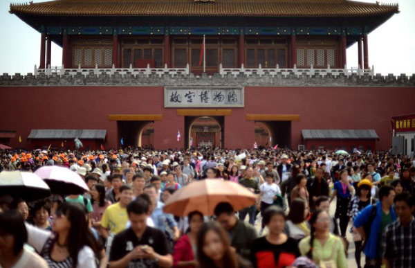 Scenic spots in Beijing packed with tourists