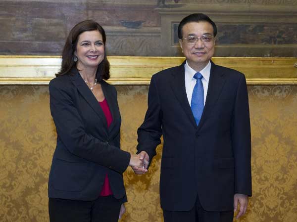 Premier Li pledges stronger parliamentary exchanges with Italy