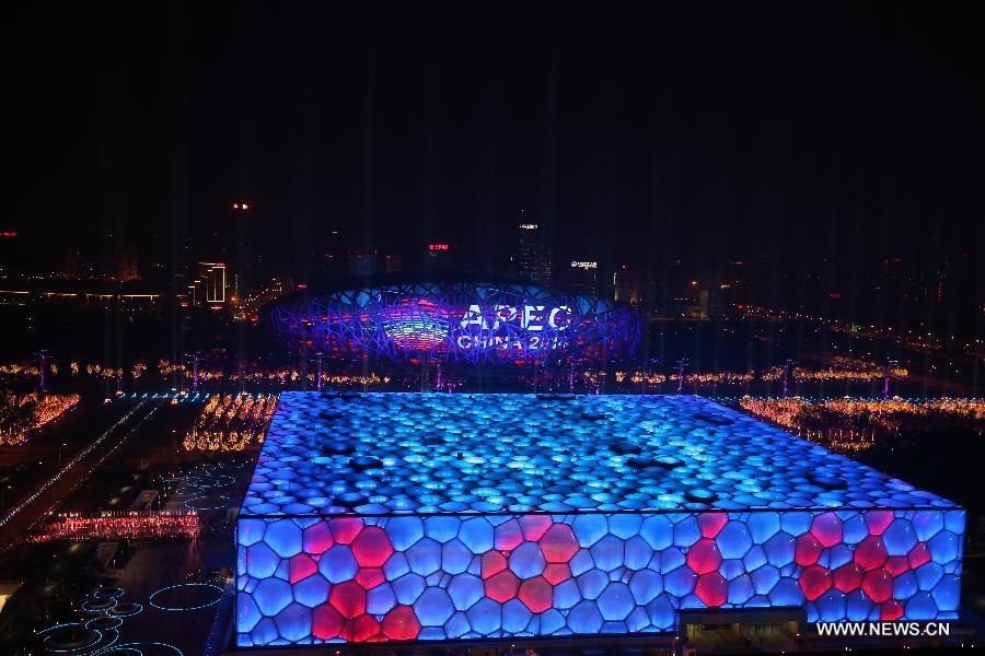 Magnificent fireworks showed at APEC grand banquet