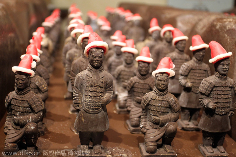 Chocolate warriors with Christmassy characteristics