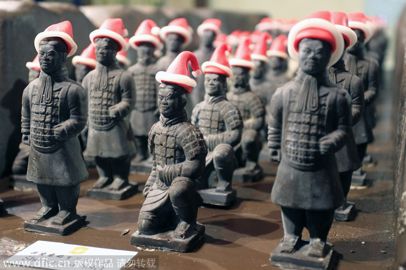 Chocolate warriors with Christmassy characteristics