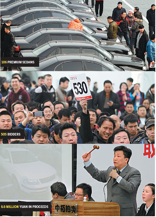 Public service vehicles auctioned for 20m yuan