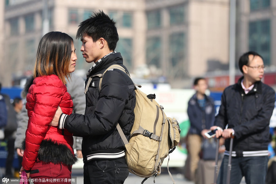 When Spring Festival rush encounters Valentine's Day