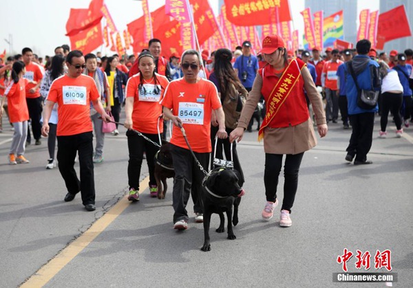 Guide dogs run marathon