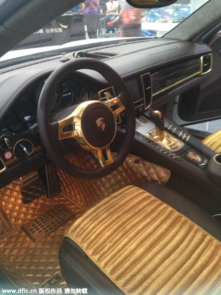 A Porsche gilded in gold