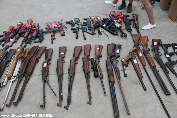 Illegal weapons confiscated in Beijing