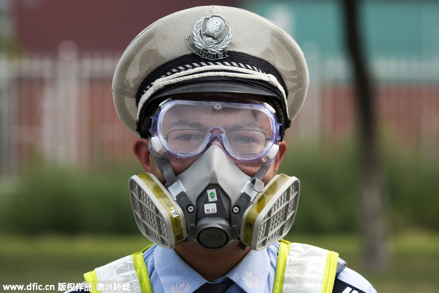 Firefighters: a steady presence at Tianjin blast site