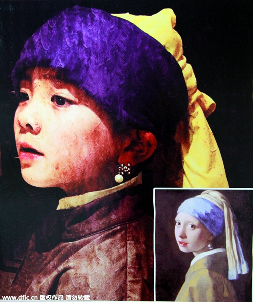 Chinese pupils reenact classic oil paintings