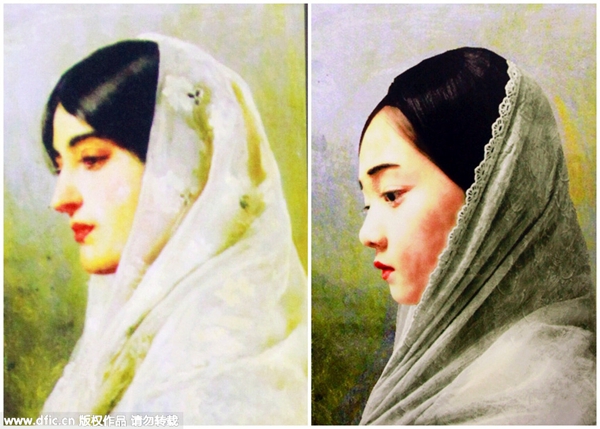 Chinese pupils reenact classic oil paintings